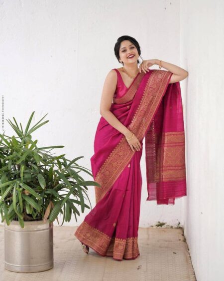 SOFT LICHI SILK CLOTH.*  *DESIGN : BEAUTIFUL RICH PALLU & JACQUARD WORK ON ALL OVER THE SAREE WITH BEAUTIFUL ZAHLAR*