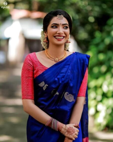 Soft Lichi Silk Saree for Women with Rich Pallu & All-Over Jacquard Work