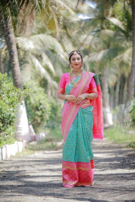 Soft Lichi Silk Saree for Women with Rich Pallu & All-Over Jacquard Work