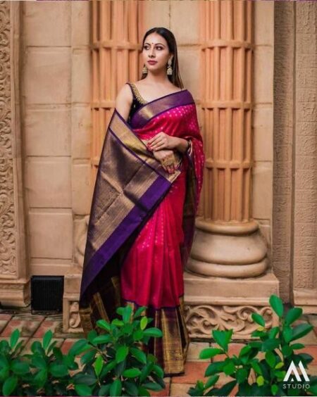 Soft Lichi Silk Saree with Rich Pallu & Jacquard Work