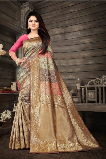 Soft Lichi Silk Saree with Rich Pallu & Jacquard Work